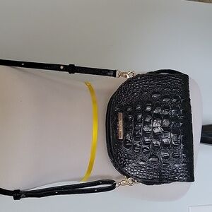 Brahmin Black Croc-Embossed Women's Bag